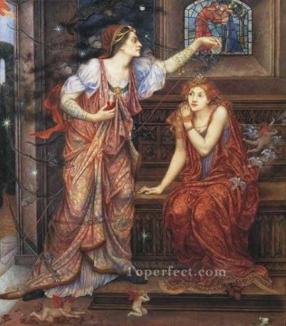  ROSA Pintura - La reina Leonor y la bella Rosamund prerrafaelita Evelyn De Morgan